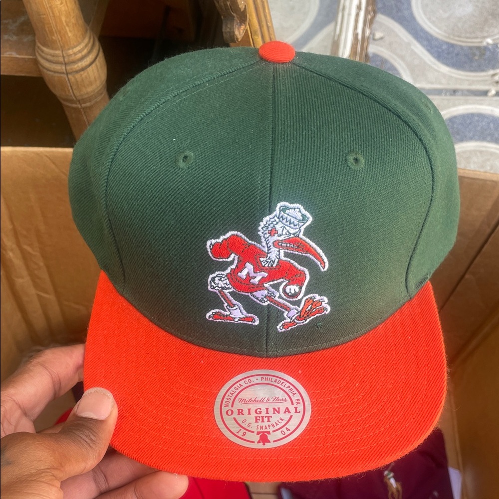 Mitchell & Ness Green and Orange Hat